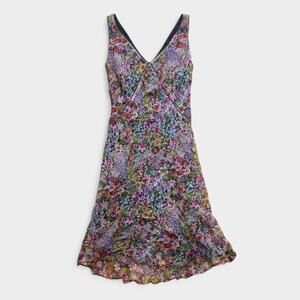 Lapis Vintage Silk Floral Midi Dress